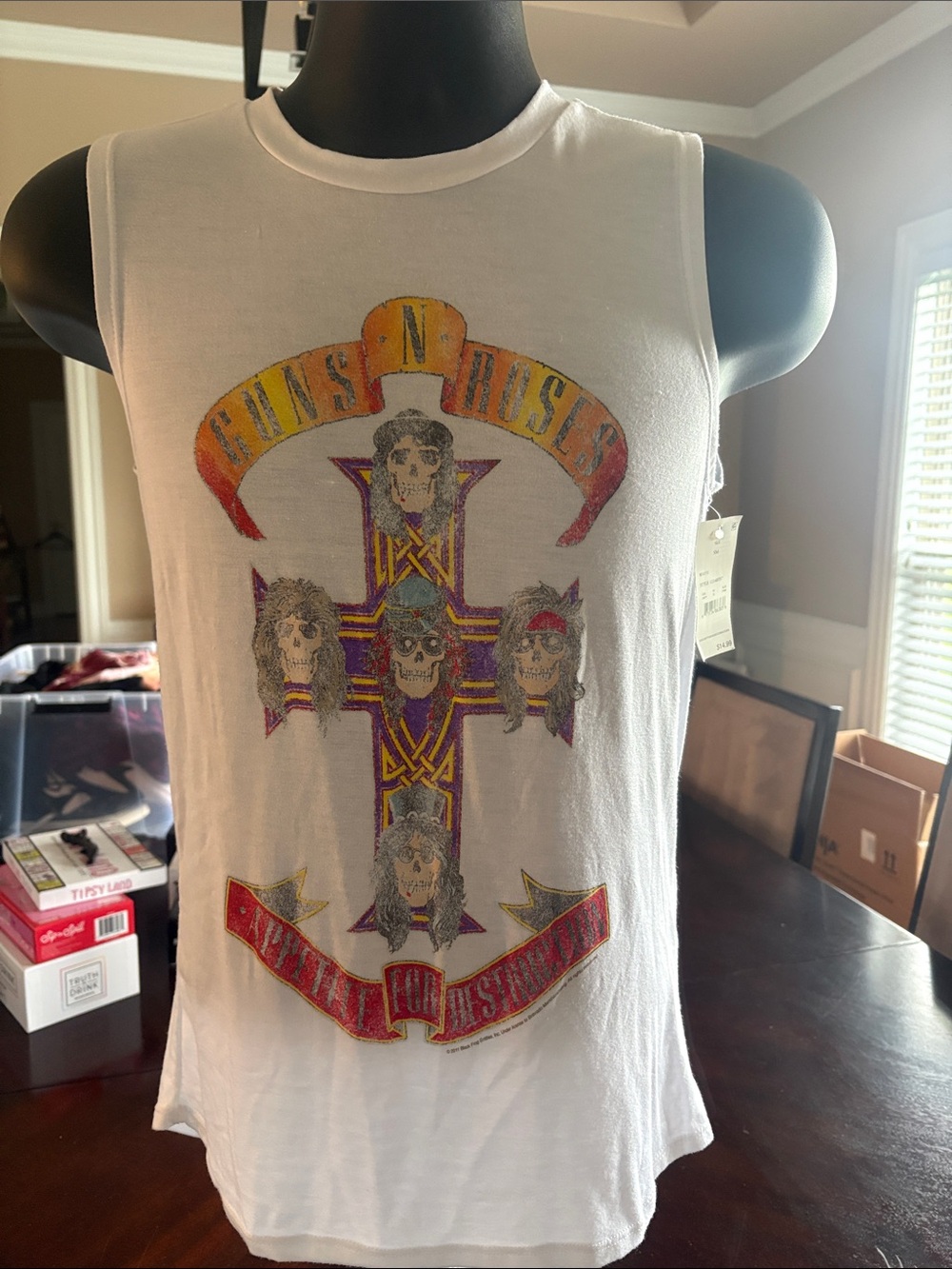 Mossimo Supply Co. White Guns N' Roses Graphic Tank